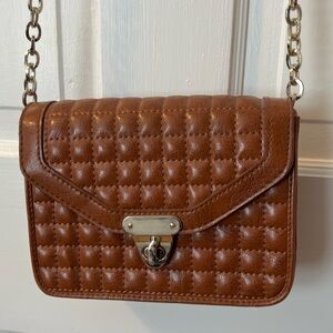 Banana Republic Brown Quilted Leather Chain Bag